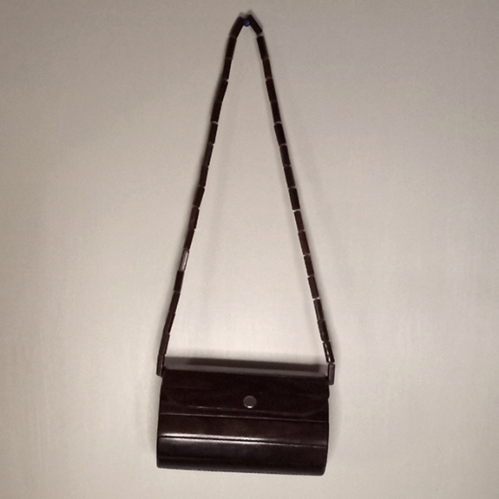 Wooden & hard purse/bag with strap